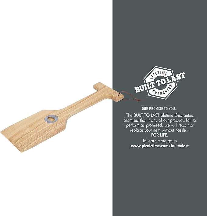 PICNIC TIME Disney Nightmare Before Christmas Jack Skellington Hardwood BBQ Grill Scraper with Bottle Opener, Bristle Free Wooden Grill Cleaning Tool with Hanging Loop, (Natural Wood)