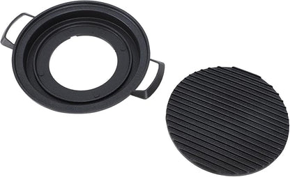 Fdit Japanese Mini Hibachi Grill, Aluminum Alloy, Family Must Have for Camping and Picnics, Multi Functional Use with Barbecue Meat, Charcoal Grilling (Large Circle)