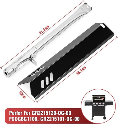 Grill Replacement Parts for Outdoor Gourmet 4 Burner GR2215120-OG-00 Gas Grill, 15" Grill Heat Shields & Burner Covers for GR2215101-OG-00 FSOGBG1106 Gas Grill, Heat Plates Replacement Parts