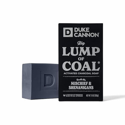 Duke Cannon Lump of Coal Holiday Soap – Charcoal, Bergamot & Black Pepper – 10oz XL, Paraben-Free, Triple-Milled, Hydrating, American-Made Men's Gift