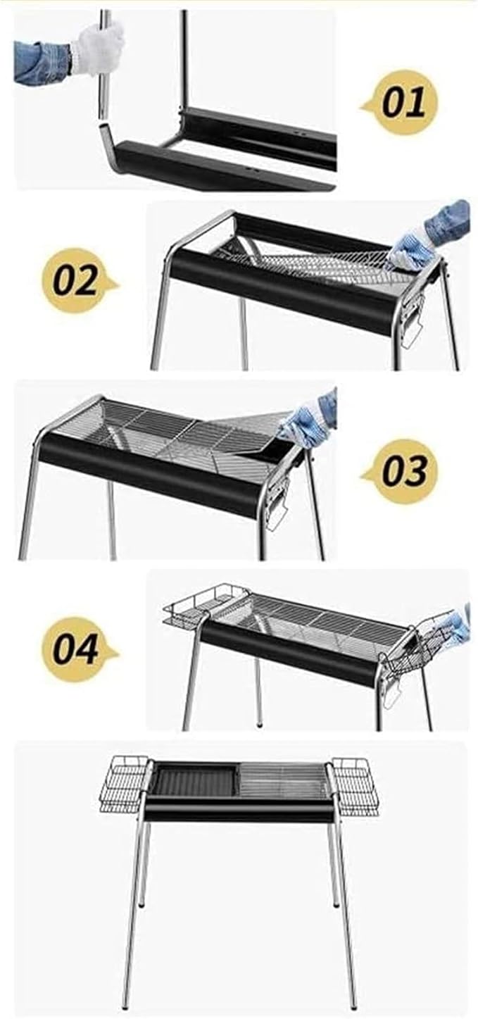 Barbecue Charcoal Grill Grill Outdoor Barbecue Grill Stainless Steel Charcoal Picnic Barbecue Camping Backyard Charcoal BBQ Grill
