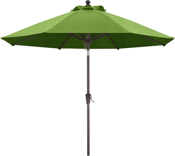 ABCCANOPY OLEFIN® 5-Year No Fading 9FT Outdoor Patio Umbrella(Grass) | Fade & UV Resistant Fabric,8 Fiberglass Ribs，Wind Vent，Crank Lift & Tilt,Outdoor Table Umbrella for Deck,Backyard,Yard