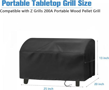 Tabletop Grill Cover for Z Grills Cruiser 200a Portable Pellet Grill, Waterproof Small Tabletop BBQ Grill Covers - 25 x 20 x 13 Inch