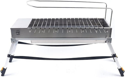 Outdoor Electric BBQ Grill, Automatic Rotating Grill Stainless Steel Barbecue Grill with Double-Side Independent Rotating System, Folding Portable Camping BBQ Grill for Garden Backyard Party Picnic