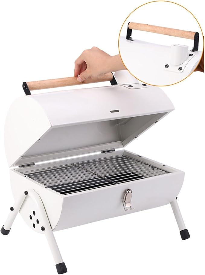 Portable Charcoal Barbecue Grill for Outdoor Backyard and Patio, Simple Chimney Stove, Perfect for Family Gatherings and Summer Cookouts, Easy to Use Barbecue Tools
