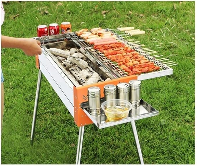 Foldable and Portable Portable Barbecue Grill Stainless Steel Charcoal Folding Tabletop Outdoor Heat Resistant