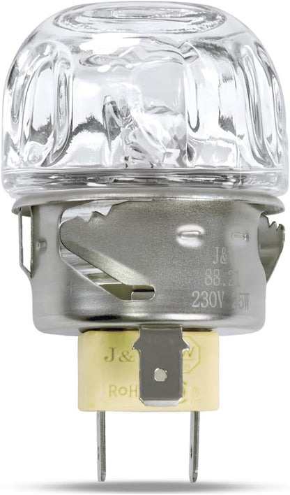 J&V BEDEBUR G9 High Temperature Resistance 500 Degrees 120V 25W Oven Lamp, Round Glass Cover Resistant to High Temperature, G9 Halogen Bulb, Ceramic Holder, Cut-Out 35.5mm Diameter (12V 40W)