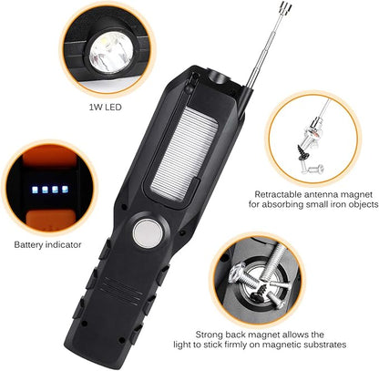 TOPINCN LED,Rechargeable,Work Light USB Adjustable COB Light Power LED Work Light BBQ Grill Accessories Magnetic Flashlight for Adults