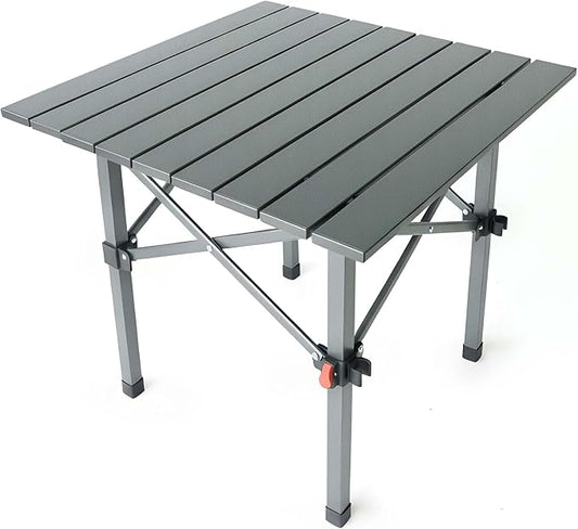Folding Camping Table, Portable Lightweight Beach Tables for Sand Foldable, Aluminum Roll-up Folding Square Table for Outdoor Camping, Picnic, Card, Travel