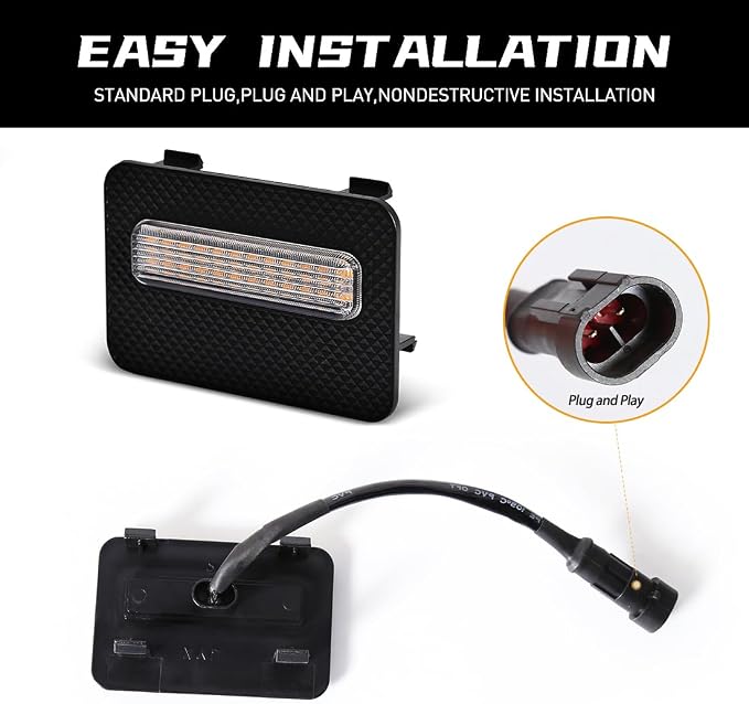 Grille Lights for Tacoma SR SR5 2024-2025, 4Pcs Clear Shell Amber LED Front Grill Light with Wire Harness and Fuse