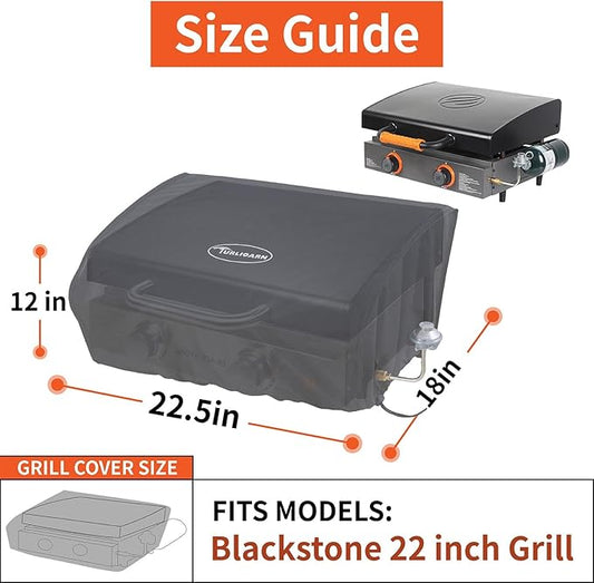 Cover for Blackstone 22 inch Griddle Water Resistant 600D Polyester Heavy Duty Flat top 22" Gas Grill Cover Exclusively Fits Blackstone 22" Griddle Cooking Station-22in with Hood Cover