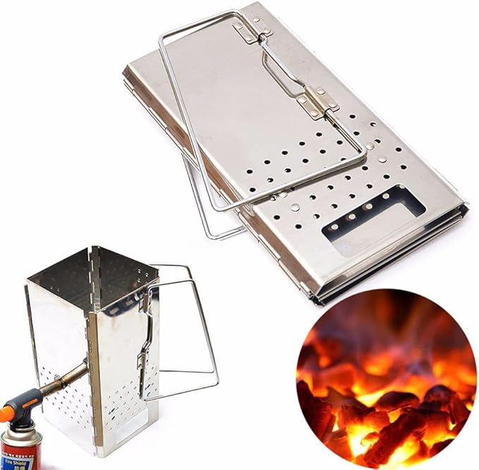 Charcoal Chimney Starter Can Stainless Steel for BBQ Barbecue Outdoor Cooking Grill Briquette Starter