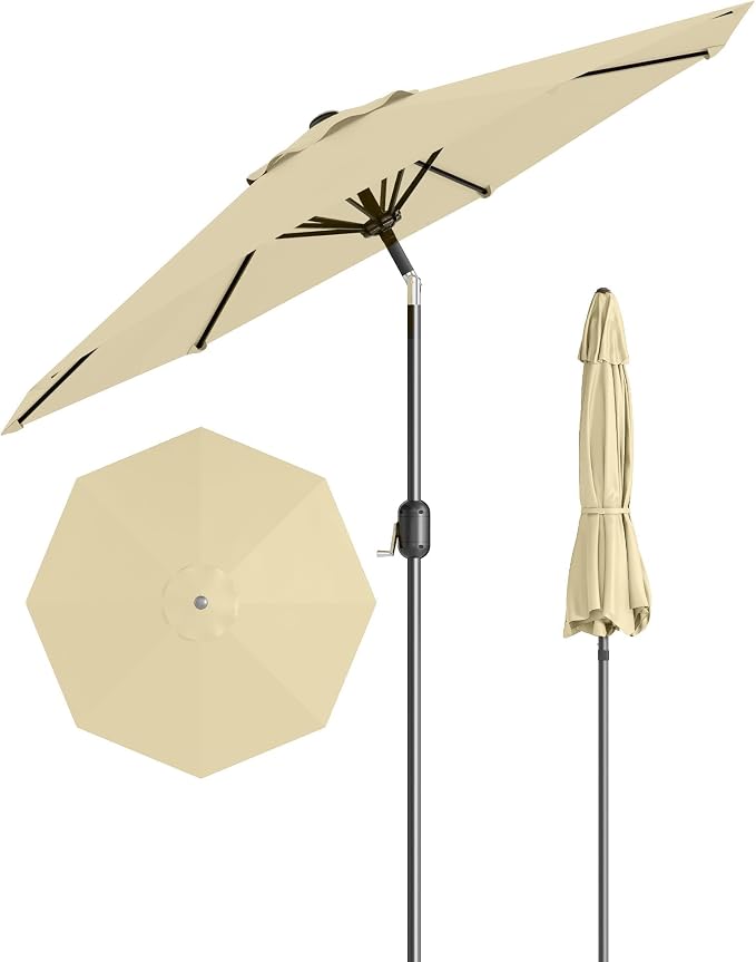 GarveeLife 9 ft Patio Umbrella, Outdoor Table Market Umbrella