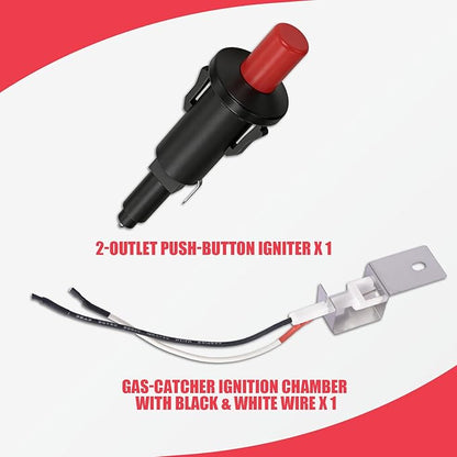80462 Igniter Kit Replacement for Weber Q100 Q200 Q120 Q220 Gas Grills, Push Button Piezo Ignition Kit for Weber Q1000 Q2000 Series Accessories, Grill Starter for Weber 386001 386002 566001 Parts