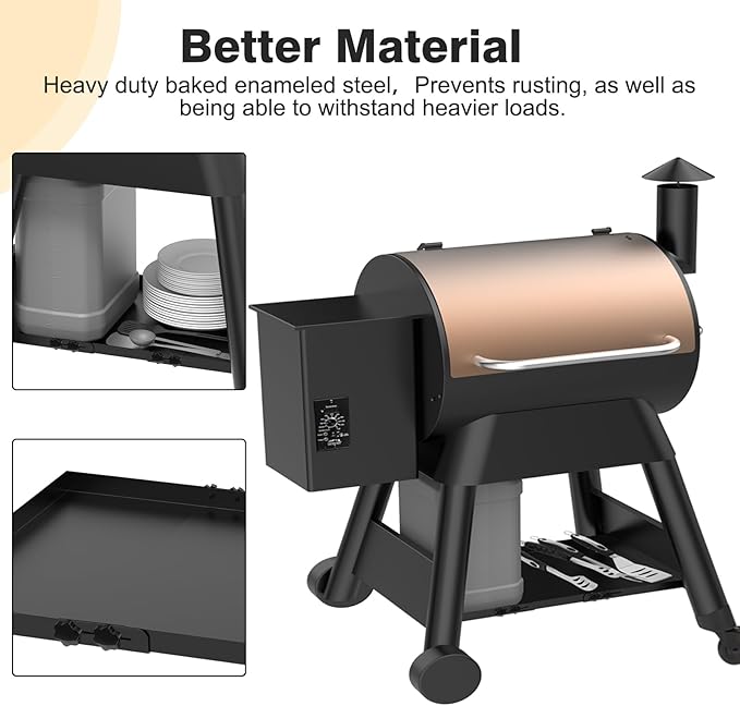 Universal Pellet Grill Storage Shelf for Traeger Pro 34 Series and Ironwood 885 Series, Grill Bottom Shelf for Traeger Pro 780, Bottom Storage Plate Accessories for Traeger Pellet Grill