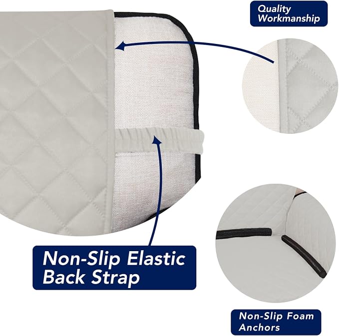 PureFit Reversible Quilted Couch Covers for Dogs Loveseat Sofa Cover 54" | Ivory/Ivory, Water Resistant Couch Protector, Washable Pet Couch Cover with Non Slip and Elastic Straps For Kids