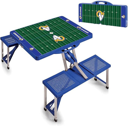 Picnic TIME NFL Football Field Folding Picnic Table, Camping Table, Outdoor Table with Umbrella Hole