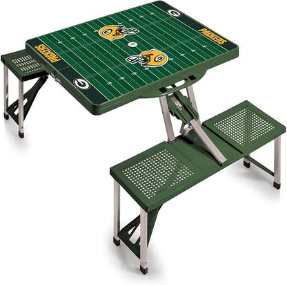 Picnic TIME NFL Football Field Folding Picnic Table, Camping Table, Outdoor Table with Umbrella Hole