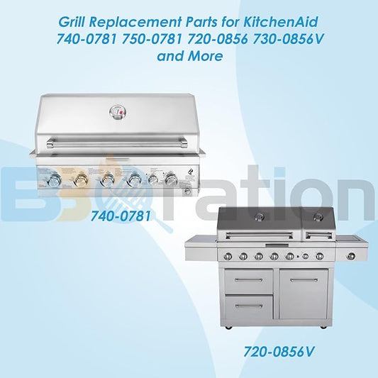 740-0781 Grill Parts for KitchenAid 740-0781 750-0781 720-0856V 720-0856, Cooking Grate, Heat Plate & Burner Kit for Kitchenaid Grill Replacement Parts 740-0781 NEX13000399A0
