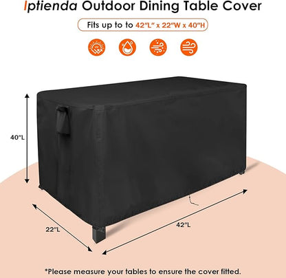 Patio Table Cover for Outdoor Tables, 42inch Heavy Duty Waterproof Furniture Cover for Buffet Table/Bar Tables/Prep Table/Grill Table/Cooler Cart/Dining Tables/Coffee Table-42"L x 22"W x 40"H