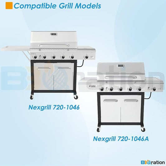 Replacement Parts for Nexgrill 5 Burner 720-1046 720-1046A, Cooking Grate and Heat Shield Kit for Nexgrill 720-1046 Grill Parts 720-1046A for Nexgrill Replacement Parts 5 Burner