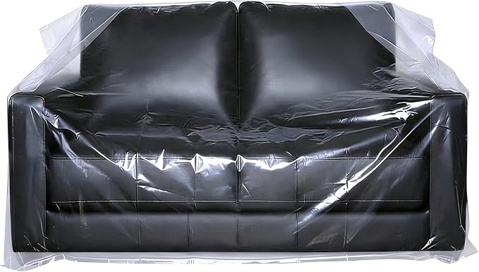Yotelab Plastic Loveseat Cover for Moving and Storage, 68Wx42Dx62H/41H Inch | Open, No Seal, Clear Moving Bags for Loveseat, Bench, Sofa, or Other Bulky Furniture