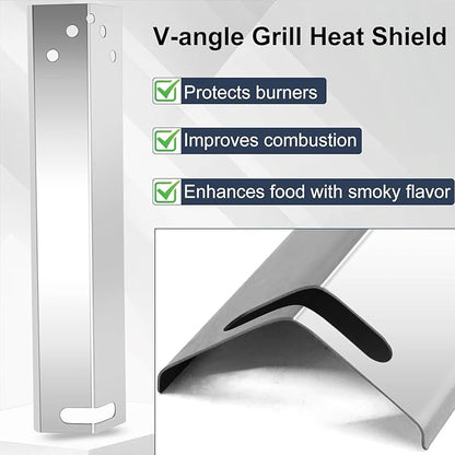 Criditpid Grill Replacement Parts for 3-Burner Walmart Expert Grill XG10-101-002-02, Stainless Steel Heat Plates & Burner Tubes Kit for Walmart Expert Grill GBC2016WRS.