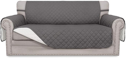 Easy-Going Reversible Couch Cover, 2 Cushion Sofa, Gray/Ivory | Oversized Loveseat Slipcover For Dogs, Water Resistant Mat, Living Room, Non-Slip Sofa Cover, Pet Friendly