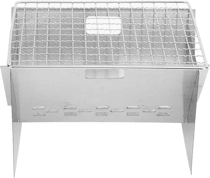 Folding Charcoal BBQ Grill, Mini Foldable BBQ Grill, Stainless Steel Mini Detachable Portable Barbecue Grill for Outdoor Camping