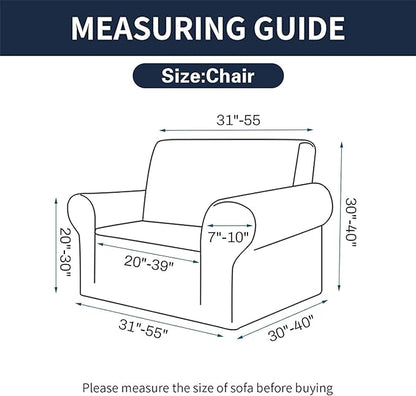 Cupuamon 2026 New Stretch Chair Sofa Slipcovers Couch Cover for 1 Seater Furniture Protector Sofa Covers with Elastic Bottom Jacquard Fabric Small Checks for Pets, Kids - Beige