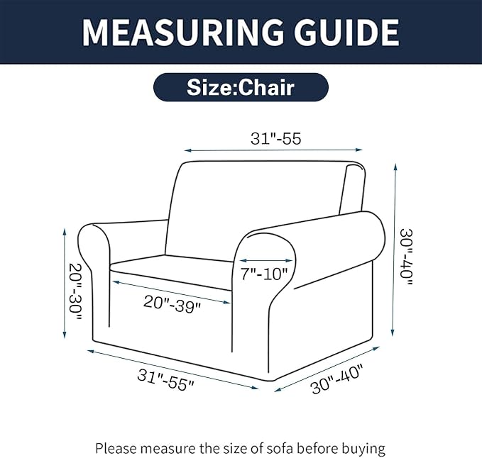 Cupuamon 2026 New Stretch Chair Sofa Slipcovers Couch Cover for 1 Seater Furniture Protector Sofa Covers with Elastic Bottom Jacquard Fabric Small Checks for Pets, Kids - Golden
