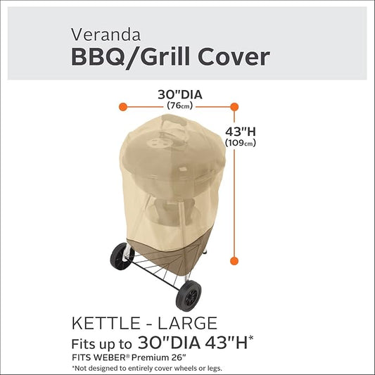Classic Accessories Veranda Water-Resistant 30 Inch Kettle BBQ Grill Cover