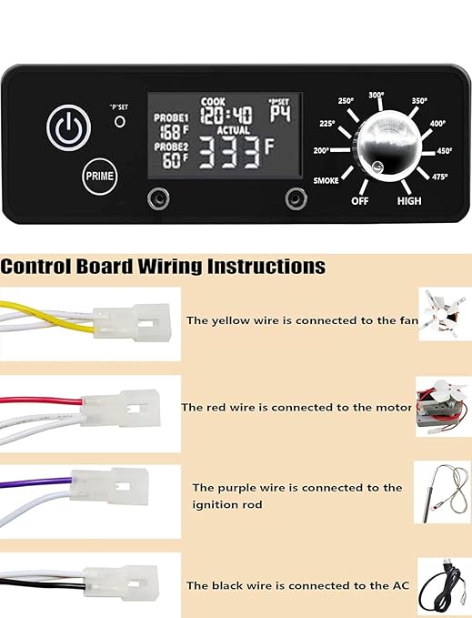 Control Board for Pit Boss Pellet Grill， for Pit Boss PB440D2/PB1150G etc Grill,with W/LCD Display Adjustable Temperature Size