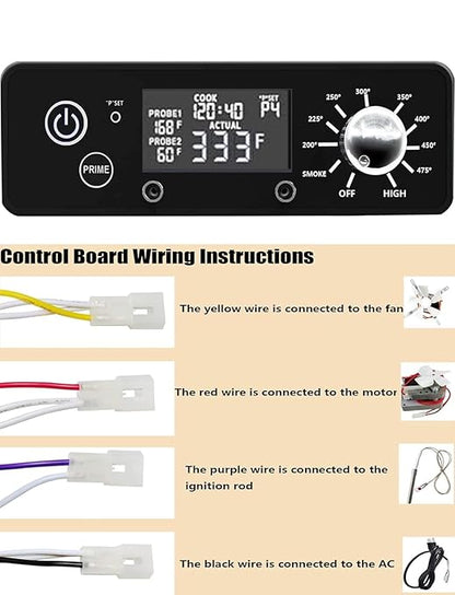 Control Board for Pit Boss Pellet Grill， for Pit Boss PB440D2/PB1150G etc Grill,with W/LCD Display Adjustable Temperature Size
