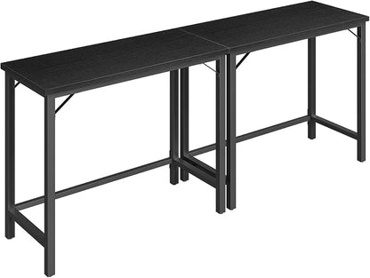 MAHANCRIS Narrow Bar Table, 63-Inch Pub Table for Dining Room, Counter Bar Tables with Sturdy Metal Frame, Connectable Bar Table, Multifunctional Console Table, Black BTBK1601