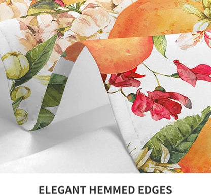 TKS MITLAN Tablecloth Orange Tree Table Cloth Rectangle Table 60 x 84 Inch Watercolor Flower Bloom Leaves Fresh Fruit Harvest Lively Bright Summer Kitchen Decorations for Home Dinner Party