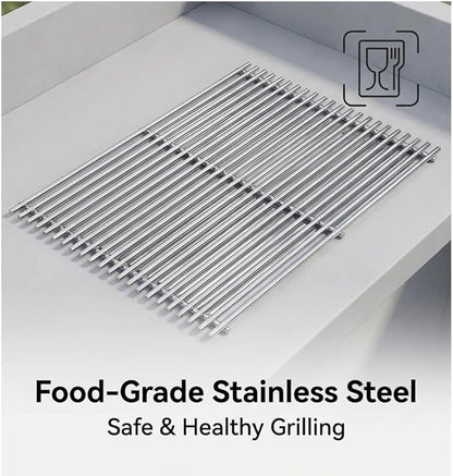 Uniflasy 18.75" Cooking Grate for Weber Genesis II 300 Genesis II LX 300 Series Gas Grills, Genesis ll LX E-340/S-340, Genesis ll S-310, Genesis ll 310/335 304 Stainless Steel Grates for Weber 66095