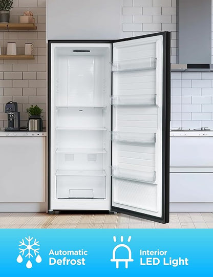 Commercial Cool 11.1 Cu. Ft. Convertible Freezer Refrigerator, Upright Fridge with Glass Shelves, Reversible Door, ENERGY STAR rated, Auto Defrost, CCUC1110GB, Black | Upright Fridge with Glass Shelves, Reversible Door, ENERGY STAR rated, Auto Defrost,...