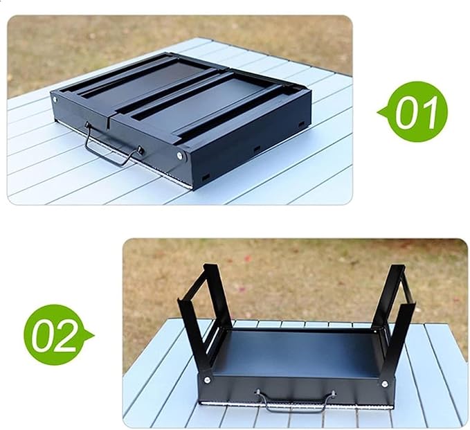 BBQ Grill Outdoor Charcoal Grills Portable Foldable BBQ Grills Patio Barbecue Charcoal Grill Stove Stainless Steel Outdoor Camping Picnic