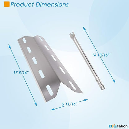 Stainless Steel Repair Kit Replacement Parts for Nexgrill 720-0025, 720-0234, 720-0289, Charmglow 720-0234, 720-0289, Kirkland 720-0025 Grill Burner Tube, Heat Plates