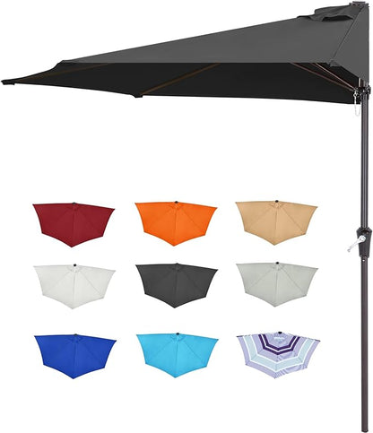 ABCCANOPY Patio Umbrella 11FT - Outdoor Half Umbrellas for Patio, Backyard, Garden, Deck (Dark Gray)