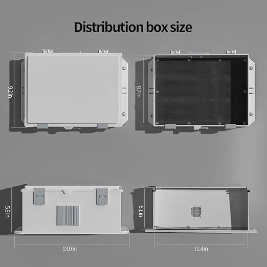 Namunanee Outdoor Electrical Junction Box, ABS Water Resistant Enclosure with Internal Mounting Panel & Hinged Cover (13" H* 9.2" L* 5.6" W)