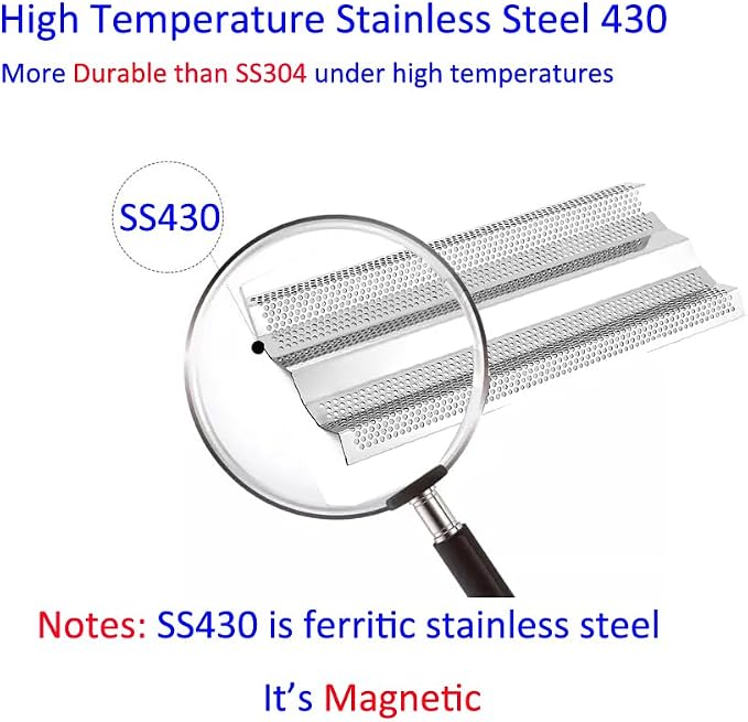 4B Blaze Cast Burner & Grill Heat Plates Flame Tamer Replacement, LTE & LTE2 32/34 / 40 Inch Gas Grill Models, Stainless Steel, 4 Pack Replacement Parts for Blaze Grill