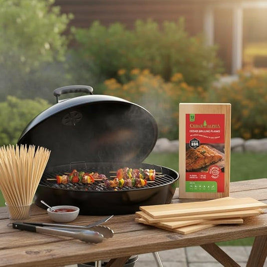 Wider 12 PK, Cedar Planks for Grilling Salmon, Better Smoking, Add Smoky Flavor to Salmon, Veggies, Restaurant Quantity