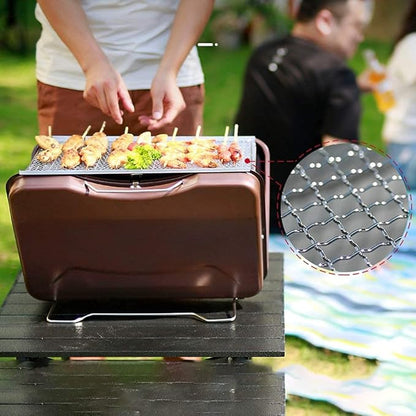 Barbecue Charcoal Grill Portable Charcoal Grill Foldable BBQ Grill Outdoor Picnic Patio Backyard Travel Beach Wild Cooking Portable Charcoal Grill(C)