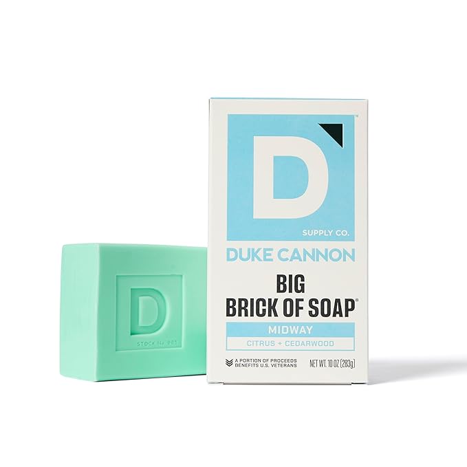 Duke Cannon Supply Co. Large Bar Soap Bundle for Men, 10 oz Each (4 Pack) – Sawtooth, Wayfinder, Bourbon & Midway Scents – USA Made Big Brick Soap, All Skin Types