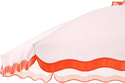 6FT Patio Beach Umbrella, UPF 50+ Sun Shade, Adjustable Tilt | Portable & Vented Outdoor Umbrella for Sand, Backyard & Garden, Harbour Rosé Pink (Light Pink & Orange)