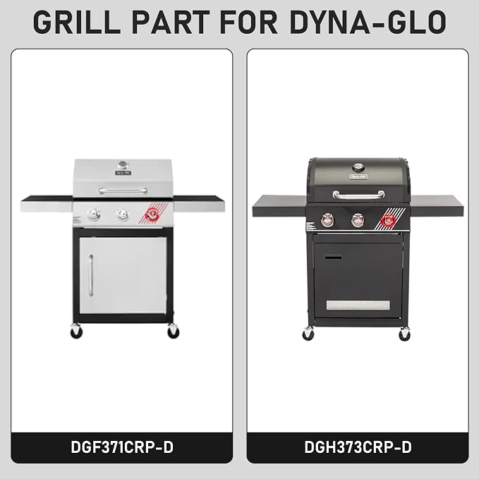 Utheer Grill Replacement Parts for Dyna-Glo DGF371CRP-D DGH373CRP-D 3 Burner Gas Grill, Cast Iron Grill Grates & Porcelain Steel Heat Plates, Heavy Duty Dyna-Glo Grill Accessories