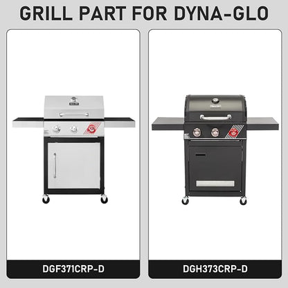 Utheer Grill Replacement Parts for Dyna-Glo DGF371CRP-D DGH373CRP-D 3 Burner Gas Grill, Cast Iron Grill Grates & Porcelain Steel Heat Plates, Heavy Duty Dyna-Glo Grill Accessories