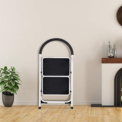 COSTWAY 2 Step Ladder, Folding Step Stool w/Wide Anti-Slip Pedal & Cushioned Handle, Multiuse Lightweight Portable Stepladder 330 lbs Capacity, Stool Ladder for Home Kitchen Office